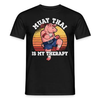 Le Muay Thai est ma thérapie - T-shirt homme - noir - Devant - AI Model Male 178 light (178cm)