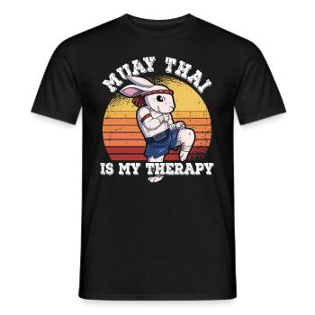 Muay Thai Is My Therapy - Männer T-Shirt - Schwarz - Vorne - AI Model Male 178 light (178cm)