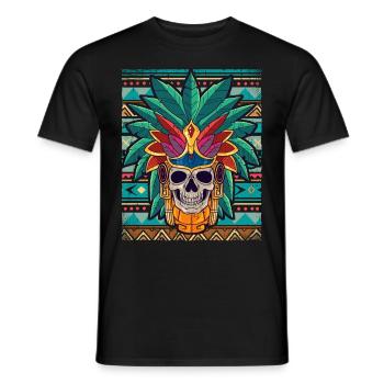 Mexican Aztec warrior Aztecs - Men's T-Shirt - black - Front - AI Model Male 178 light (178cm)