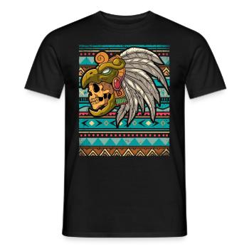 Mexican Aztec warrior Aztecs - Men's T-Shirt - black - Front - AI Model Male 178 light (178cm)