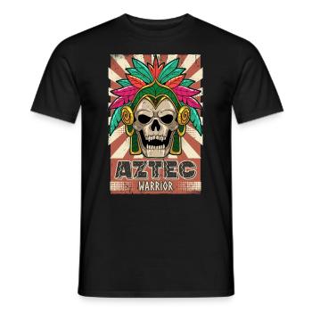 Mexican Aztec warrior Aztecs - Men's T-Shirt - black - Front - AI Model Male 178 light (178cm)