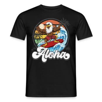 Aloha Hawaiian Hawaiian Surfer Surfing - T-shirt homme - noir - Devant - AI Model Male 178 light (178cm)