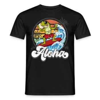 Aloha Hawaiian Hawaiian Surfer Surfing - T-shirt homme - noir - Devant - AI Model Male 178 light (178cm)