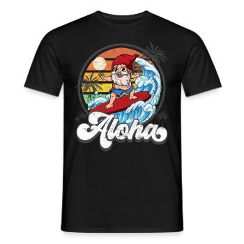 Aloha Hawaiian Hawaiian Surfer Surfing - T-shirt homme - noir - Devant - AI Model Male 178 light (178cm)
