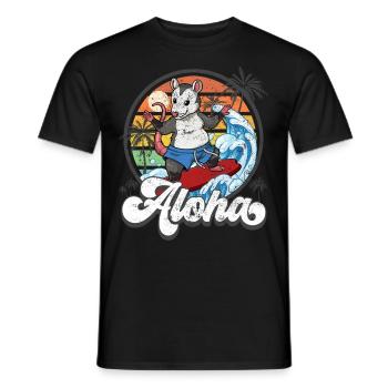 Aloha Hawaiian Hawaiian Surfer Surfing - T-shirt homme - noir - Devant - AI Model Male 178 light (178cm)