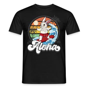 Aloha Hawaiian Hawaiian Surfer Surfing - T-shirt homme - noir - Devant - AI Model Male 178 light (178cm)