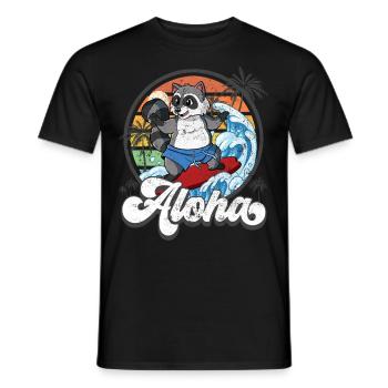 Aloha Hawaiian Hawaiian Surfer Surfing - T-shirt homme - noir - Devant - AI Model Male 178 light (178cm)