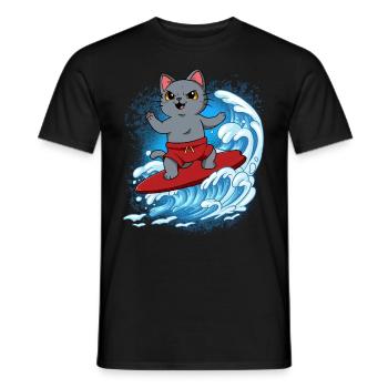 Surfeurs de vagues Surfeurs Surfeurs - T-shirt homme - noir - Devant - AI Model Male 178 light (178cm)