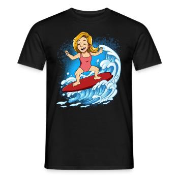 Surfeurs de vagues Surfeurs Surfeurs - T-shirt homme - noir - Devant - AI Model Male 178 light (178cm)