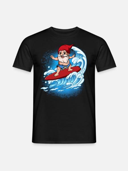 Wellensurfer Surfer Surfen - Männer T-Shirt - Schwarz