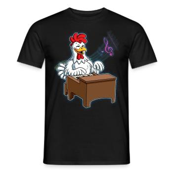 Joueur de piano de poulet - T-shirt homme - noir - Devant - AI Model Male 178 light (178cm)