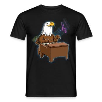 Adler Klavierspieler - Männer T-Shirt - Schwarz - Vorne - AI Model Male 178 light (178cm)