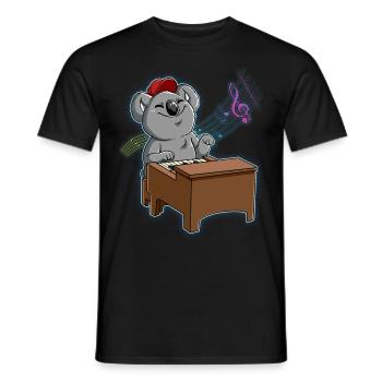 Pianiste Koala - T-shirt homme - noir - Devant - AI Model Male 178 light (178cm)