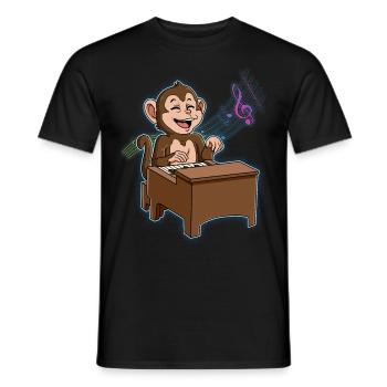 Affe Klavierspieler - Männer T-Shirt - Schwarz - Vorne - AI Model Male 178 light (178cm)