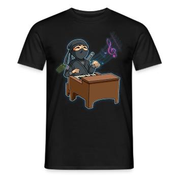 Ninja Klavierspieler - Männer T-Shirt - Schwarz - Vorne - AI Model Male 178 light (178cm)