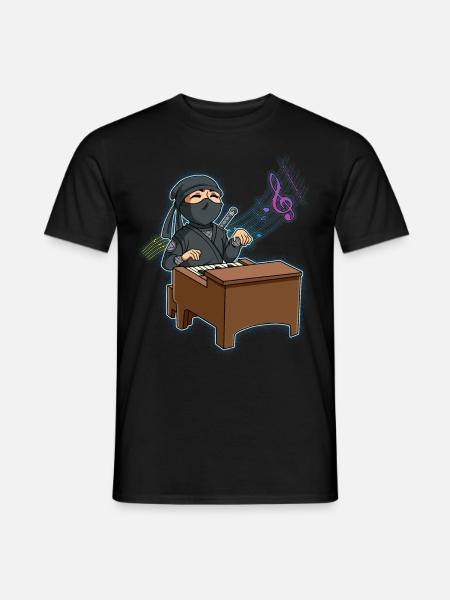 Ninja Piano Player - Men's T-Shirt - black