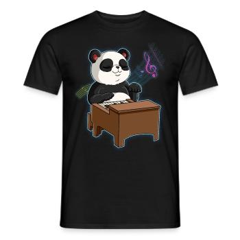 Panda Klavierspieler - Männer T-Shirt - Schwarz - Vorne - AI Model Male 178 light (178cm)