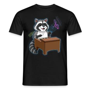 Joueur de piano raton laveur - T-shirt homme - noir - Devant - AI Model Male 178 light (178cm)