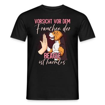 Vorsicht vor dem Frauchen Beagle - Männer T-Shirt - Schwarz - Vorne - AI Model Male 178 light (178cm)