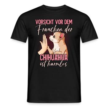 Vorsicht vor dem Frauchen Chihuahua - Männer T-Shirt - Schwarz - Vorne - AI Model Male 178 light (178cm)