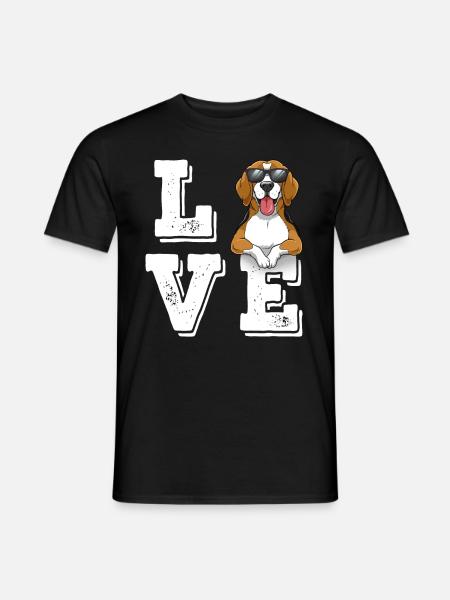 Love Beagle - Men's T-Shirt - black