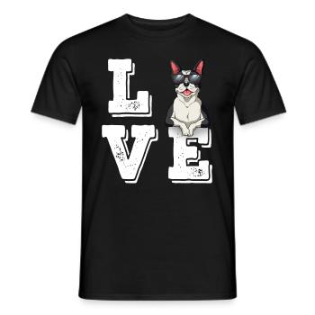 Love Boston Terrier - Männer T-Shirt - Schwarz - Vorne - AI Model Male 178 light (178cm)