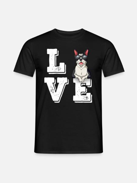Love Boston Terrier - Men's T-Shirt - black
