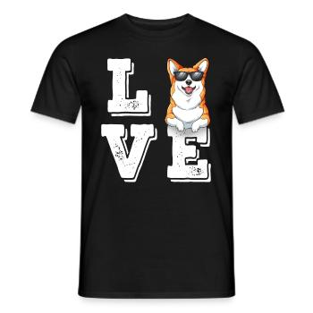 Love Corgi - Männer T-Shirt - Schwarz - Vorne - AI Model Male 178 light (178cm)