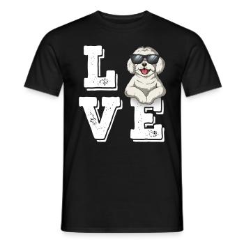 J’adore le maltais - T-shirt homme - noir - Devant - AI Model Male 178 light (178cm)