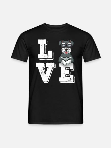 Love Miniature Schnauzer - Men's T-Shirt - black
