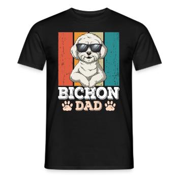 Papa Bichon - T-shirt homme - noir - Devant - AI Model Male 178 light (178cm)