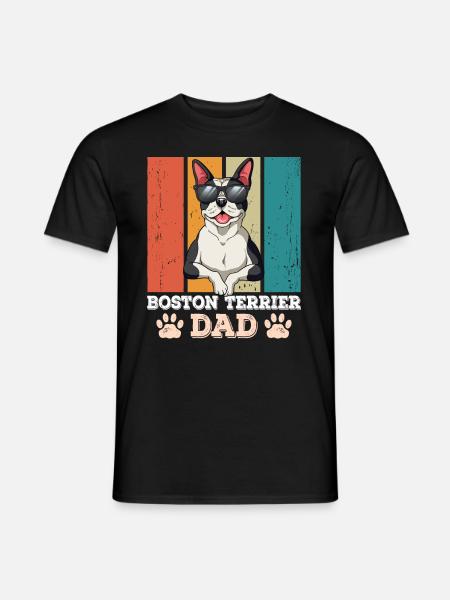 Boston Terrier Dad - Men's T-Shirt - black