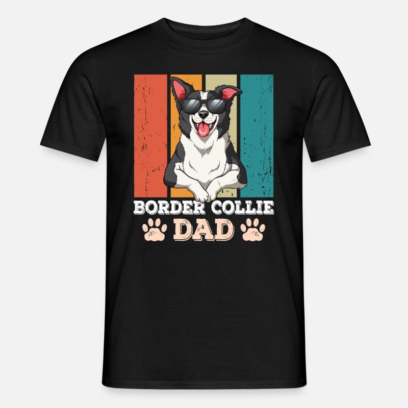 Border Collie Dad - Männer T-Shirt - Schwarz