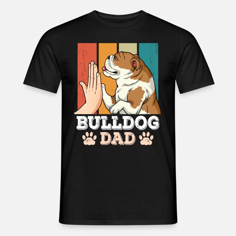 Bulldog Dad - Männer T-Shirt - Schwarz