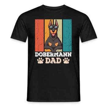 Dobermann Dad - Männer T-Shirt - Schwarz - Vorne - AI Model Male 178 light (178cm)
