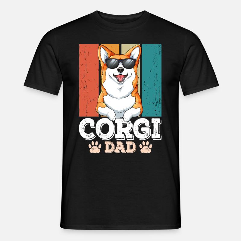 Corgi Dad - Männer T-Shirt - Schwarz