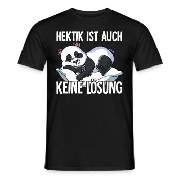 Hektik Ist Auch Keine Lösung - Männer T-Shirt - Schwarz - Vorne - AI Model Male 178 light (178cm)