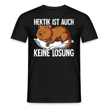 Hektik Ist Auch Keine Lösung - Männer T-Shirt - Schwarz - Vorne - AI Model Male 178 light (178cm)