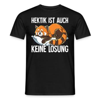Hektik Ist Auch Keine Lösung - Männer T-Shirt - Schwarz - Vorne - AI Model Male 178 light (178cm)