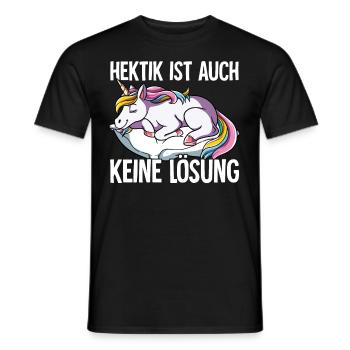 Hektik Ist Auch Keine Lösung - Männer T-Shirt - Schwarz - Vorne - AI Model Male 178 light (178cm)