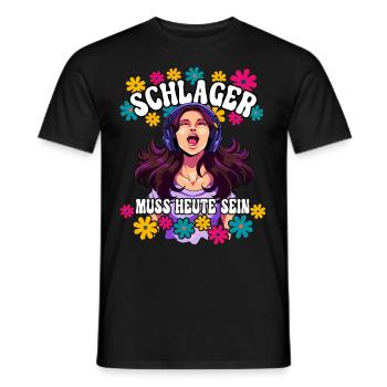 Schlager - Männer T-Shirt - Schwarz - Vorne - AI Model Male 178 light (178cm)