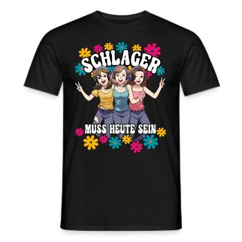 Schlager - Männer T-Shirt - Schwarz - Vorne - AI Model Male 178 light (178cm)