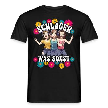 Schlager - Männer T-Shirt - Schwarz - Vorne - AI Model Male 178 light (178cm)