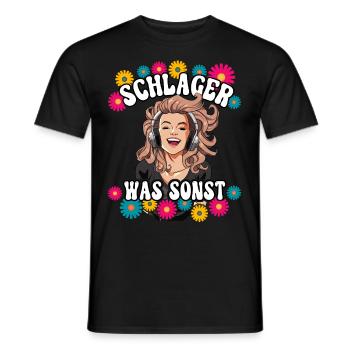 Schlager Gehen Immer - Männer T-Shirt - Schwarz - Vorne - AI Model Male 178 light (178cm)