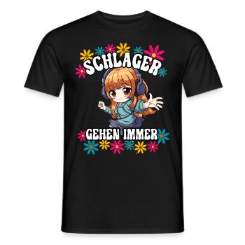 Schlager Gehen Immer - Männer T-Shirt - Schwarz - Vorne - AI Model Male 178 light (178cm)