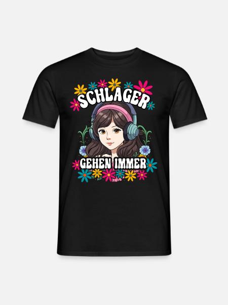Schlager Gehen Immer - Männer T-Shirt - Schwarz