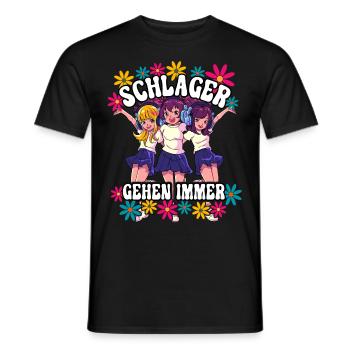 Schlager Gehen Immer - Männer T-Shirt - Schwarz - Vorne - AI Model Male 178 light (178cm)