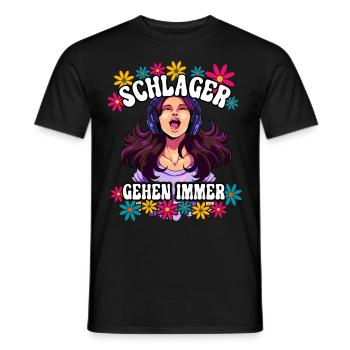 Schlager Gehen Immer - Männer T-Shirt - Schwarz - Vorne - AI Model Male 178 light (178cm)