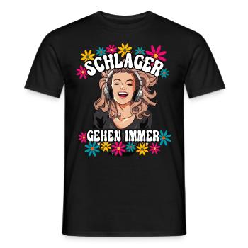 Schlager Gehen Immer - Männer T-Shirt - Schwarz - Vorne - AI Model Male 178 light (178cm)