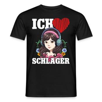Ich Liebe Schlager - Männer T-Shirt - Schwarz - Vorne - AI Model Male 178 light (178cm)